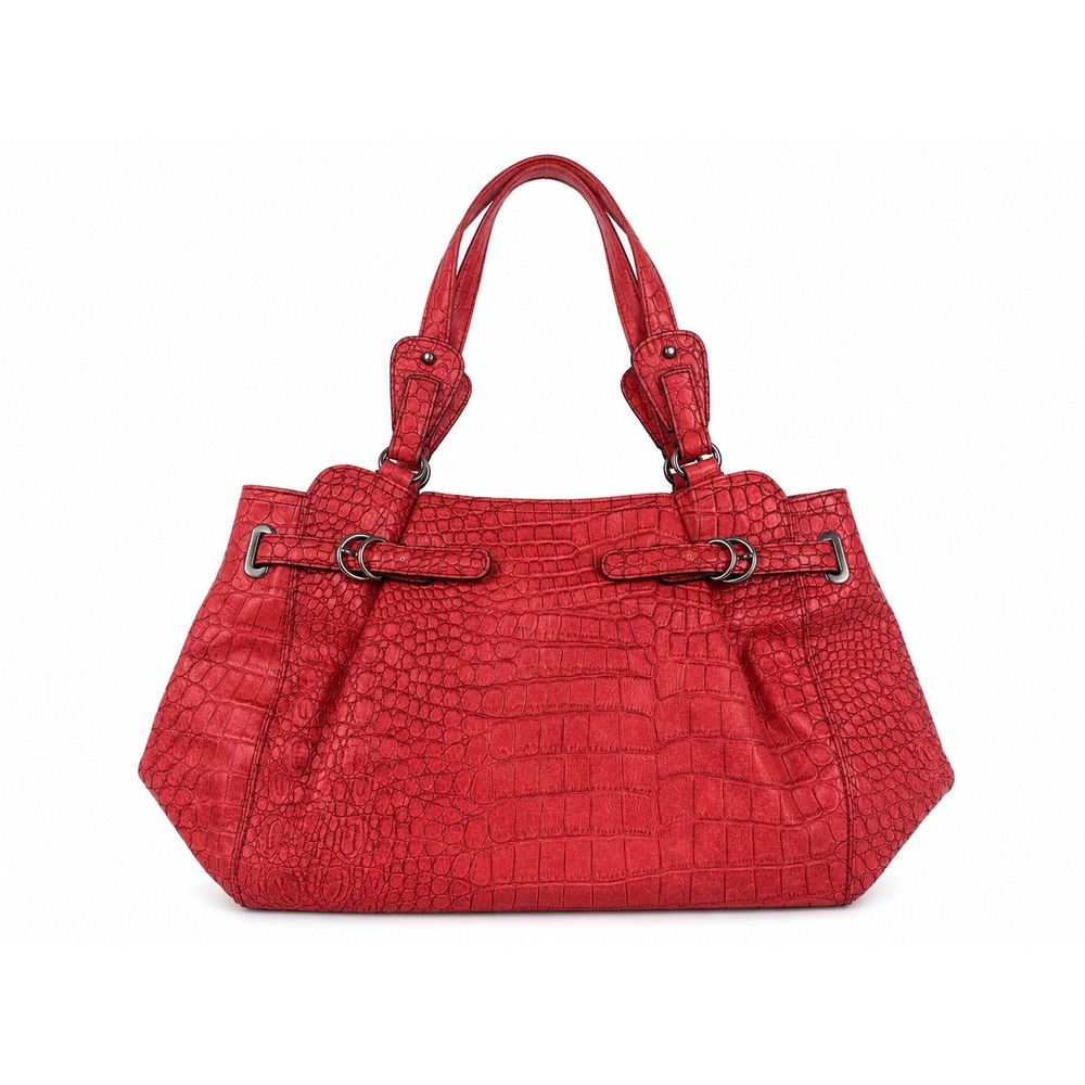 Jessica Simpson Vintage Y2K Red Croc Embossed Shoulder Bag Tote Purse